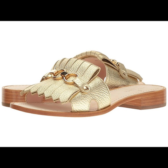 Kate Spade Gold Fringe Slides - Picture 2 of 8